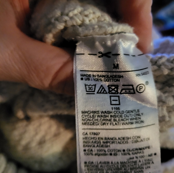 Beige Cable Knit Sweater Sz M Fisherman Core Preppy Academia  Old Money Coastal - Picture 3 of 7